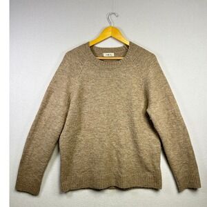 Charlotte Avery Mohair Wool Blend‎ Sweater Crewneck Knit Tan Size M